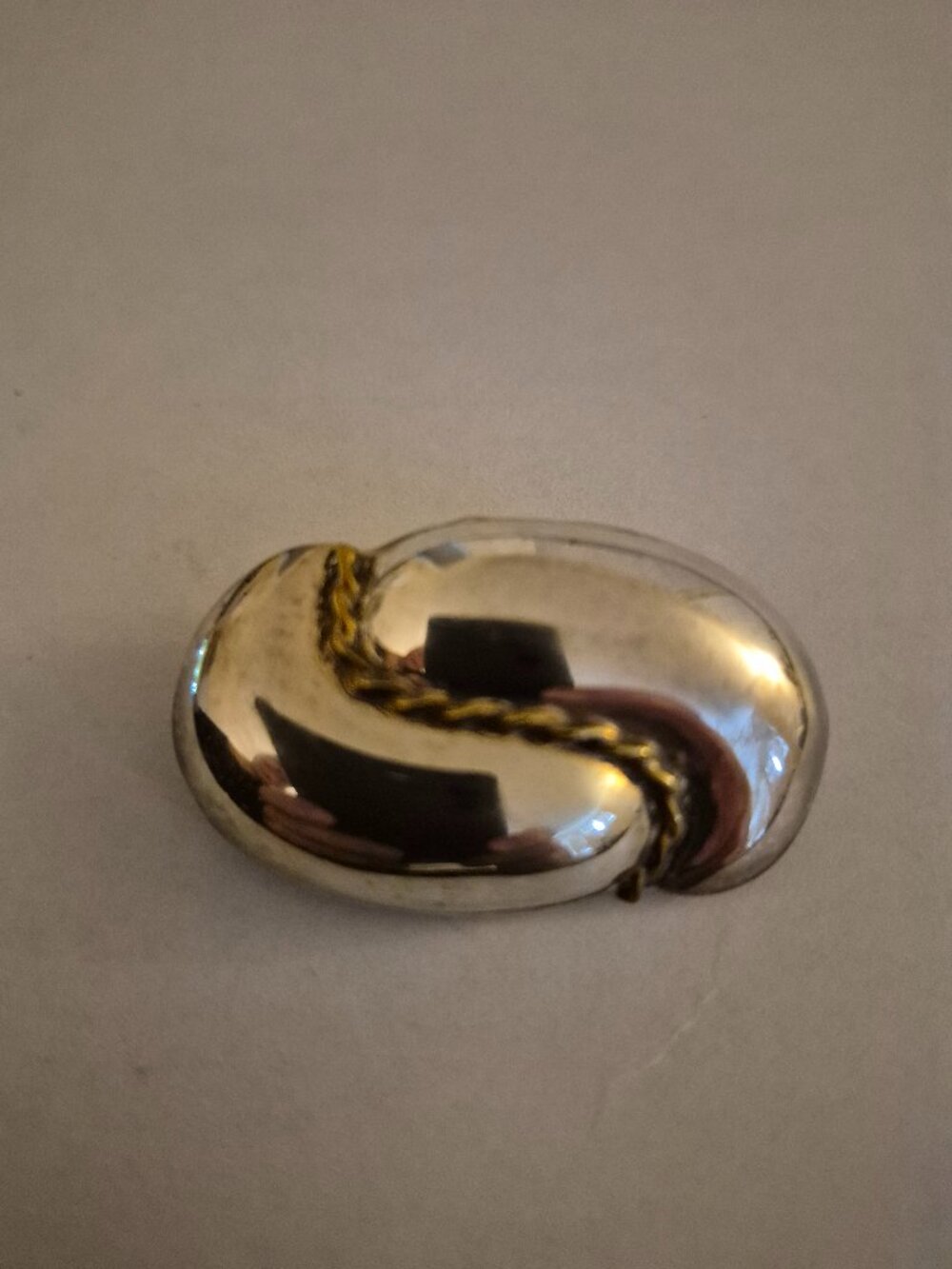 Vintage Taxco Mexico Sterling Silver Modernist Brooch Pin Mixed Metal TV-73Add